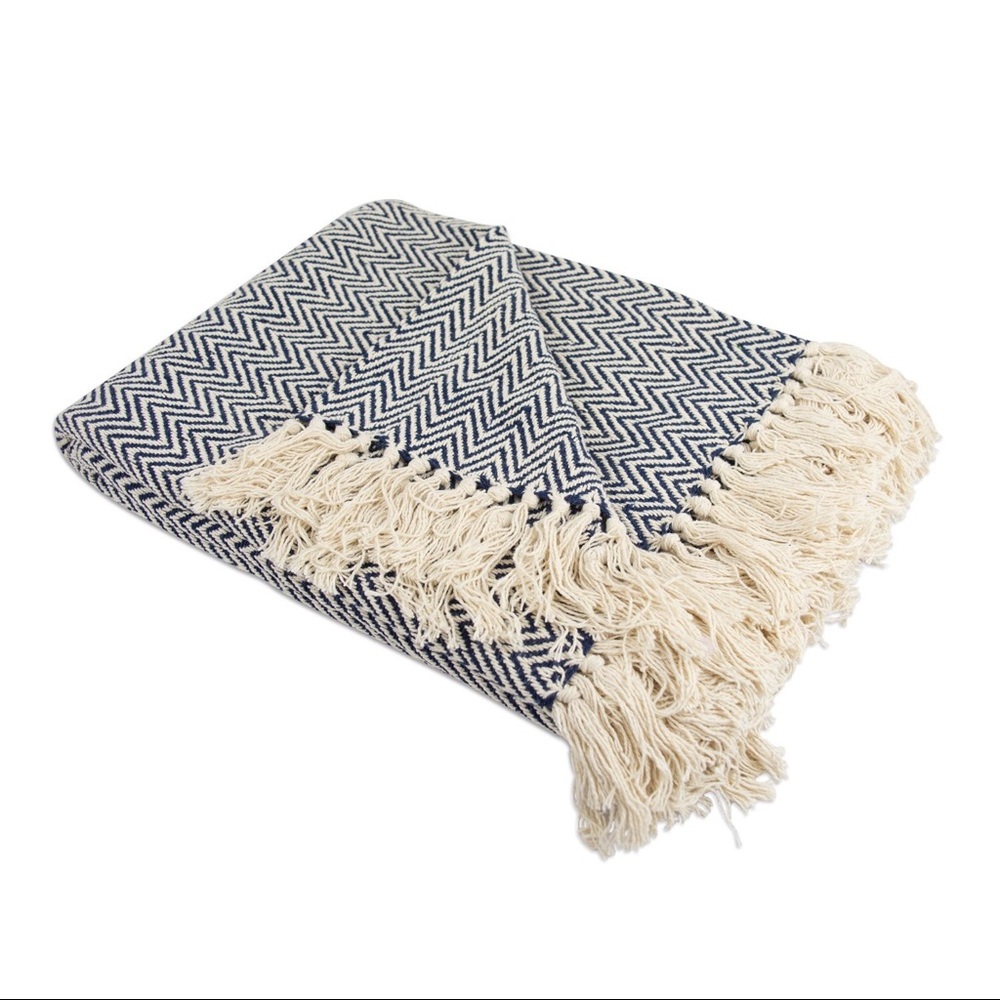 Cotton Chevron Throw Blanket 50”x60”